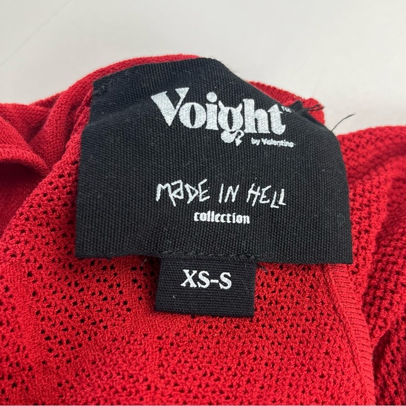 Voight Red Widow Mini Bodycon Dress Made in Hell Size XS / Small‎ One Shoulder - Picture 3 of 15